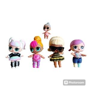 Large LOL Doll lot 4 Dolls 1 Baby 39 accessories Baseball Glove Sun Glasses Bags